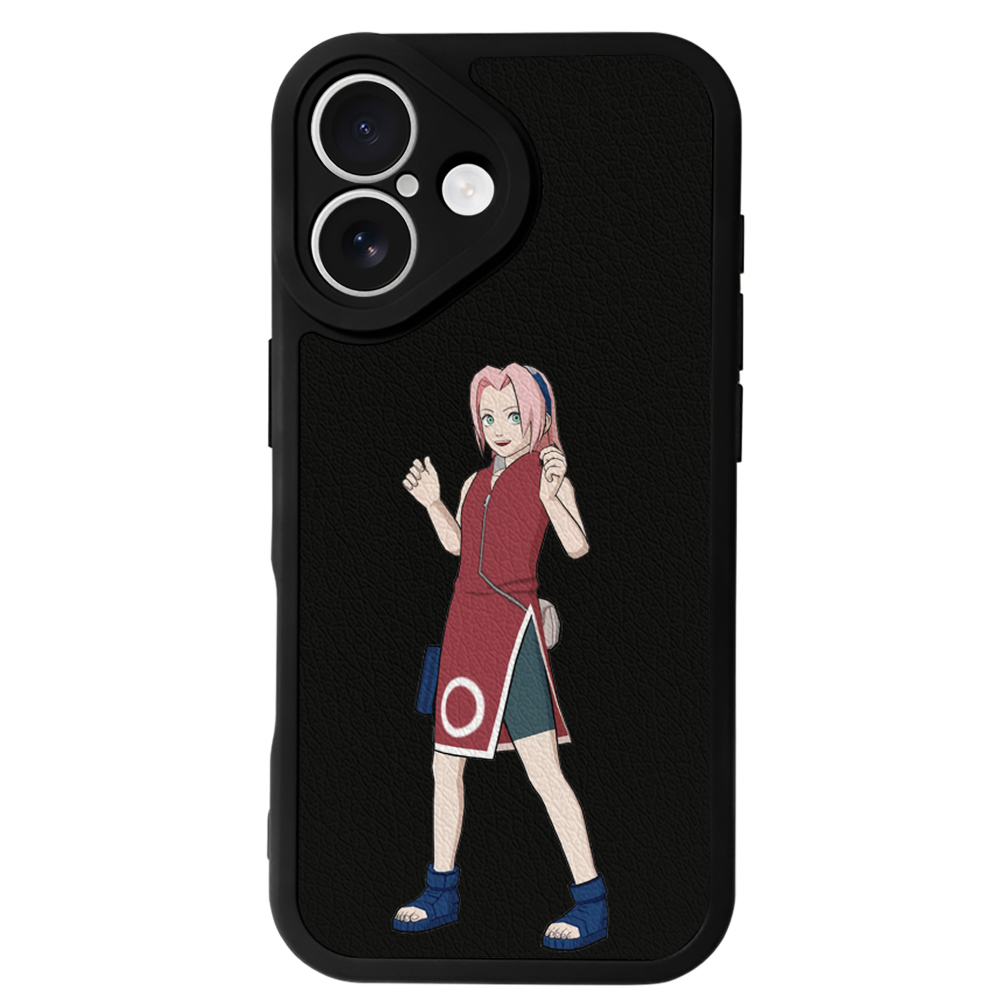 （画像用） NARUTO -ナルト- 春野サクラ Haruno Sakura 【iPhone 16シリーズ対応】シリコンスマホケース（レザー調） 材質：シリコン